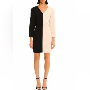 Donna Morgan color block long sleeve minidress